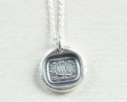 such is life ship wax seal necklace pendant