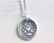 two lovebirds wax seal pendant