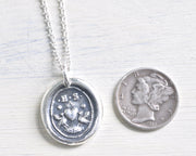 two lovebirds wax seal necklace
