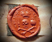 memento mori skull and bones pendant -  reversible fob wax seal jewelry