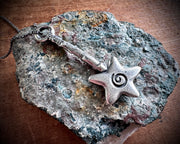 magical star wishing wand pendant WISH in sterling silver