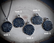 spider web wax seal necklace - interesting wax seal jewelry