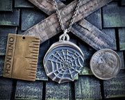 spider web wax seal necklace - interesting wax seal jewelry