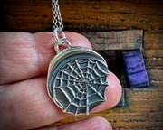 spider web wax seal necklace - interesting wax seal jewelry