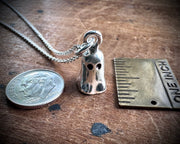 Winifred the ghost necklace pendant - impressionable peace sign ghost wax seal jewelry