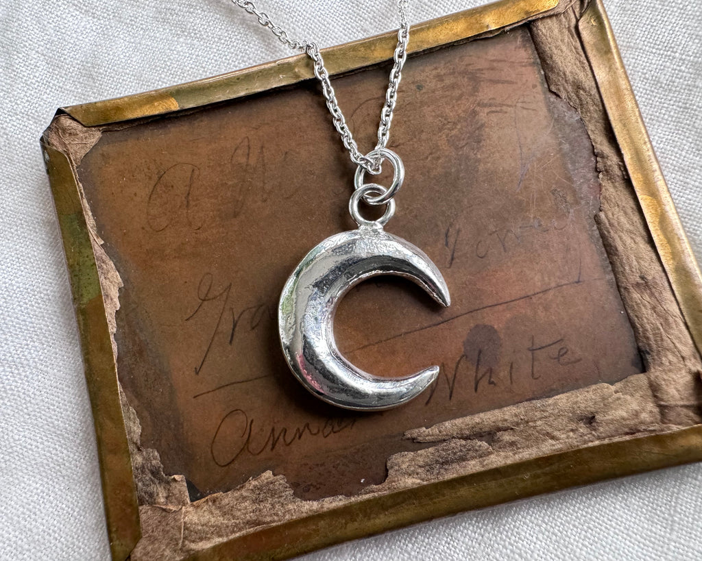waning crescent moon necklace