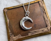 waning crescent moon necklace