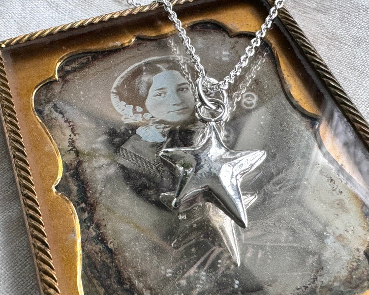 shooting star necklace pendant - celestial jewelry | suegray jewelry