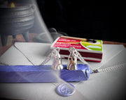 Winifred the ghost necklace pendant - impressionable peace sign ghost wax seal jewelry