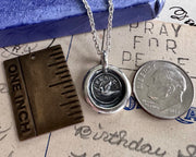 dove wax seal necklace - PEACE - wax seal jewelry