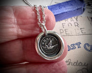 dove wax seal necklace - PEACE - wax seal jewelry