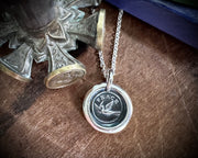 dove wax seal necklace - PEACE - wax seal jewelry