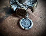 dove wax seal necklace - PEACE - wax seal jewelry