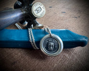 hourglass wax seal necklace - time is short - wax seal jewelry