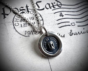 hourglass wax seal necklace - time is short - wax seal jewelry