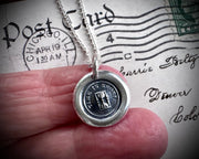 hourglass wax seal necklace - time is short - wax seal jewelry