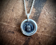 hourglass wax seal necklace - time is short - wax seal jewelry