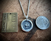 rooster wax seal necklace - while I live I'll crow