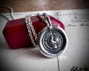 rooster wax seal necklace - while I live I'll crow