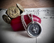 rooster wax seal necklace - while I live I'll crow