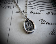 phoenix rising wax seal necklace - tiny wax seal jewelry