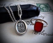 phoenix rising wax seal necklace - tiny wax seal jewelry