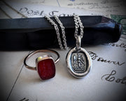 phoenix rising wax seal necklace - tiny wax seal jewelry
