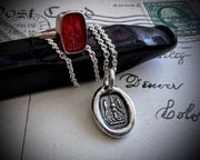 phoenix rising wax seal necklace - tiny wax seal jewelry