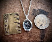 phoenix rising wax seal necklace - tiny wax seal jewelry