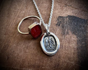 phoenix rising wax seal necklace - tiny wax seal jewelry