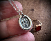 phoenix rising wax seal necklace - tiny wax seal jewelry