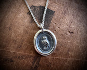 owl wax seal necklace pendant - wax seal jewelry