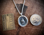 owl wax seal necklace pendant - wax seal jewelry