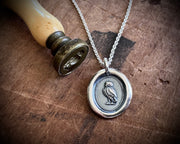 owl wax seal necklace pendant - wax seal jewelry