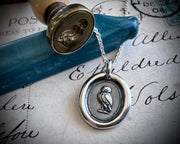 owl wax seal necklace pendant - wax seal jewelry