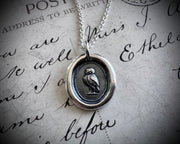 owl wax seal necklace pendant - wax seal jewelry