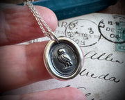 owl wax seal necklace pendant - wax seal jewelry