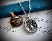 snail wax seal necklace pendant - allways at home - wax seal jewelry