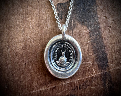 snail wax seal necklace pendant - allways at home - wax seal jewelry