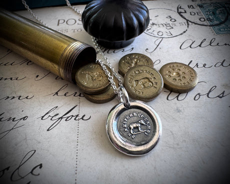 elephant wax seal necklace - believe in yourself - wax seal jewelry