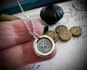 elephant wax seal necklace - believe in yourself - wax seal jewelry