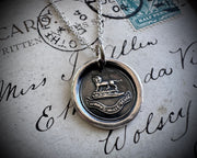 lion wax seal necklace - VIRTUS MILLE SCUTA - virtue - Howard family crest