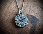 medieval crow intaglio wax seal pendant - rustic wax seal jewelry