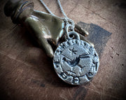 medieval crow intaglio wax seal pendant - rustic wax seal jewelry