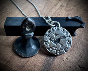 medieval crow intaglio wax seal pendant - rustic wax seal jewelry