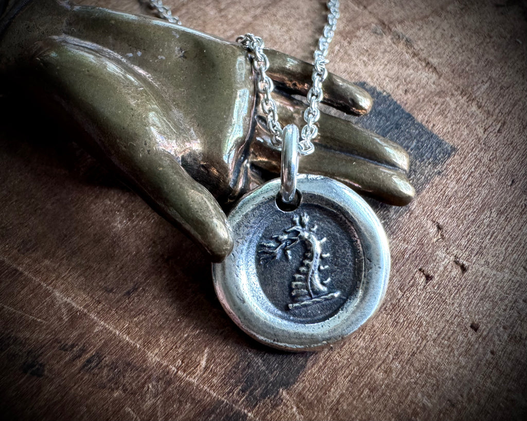 dragon wax seal necklace - wax seal jewelry