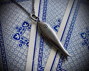 fish necklace pendant - larger fish - historic bone fish counter jewelry