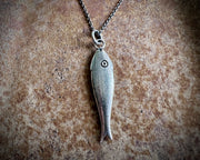 fish necklace pendant - larger fish - historic bone fish counter jewelry