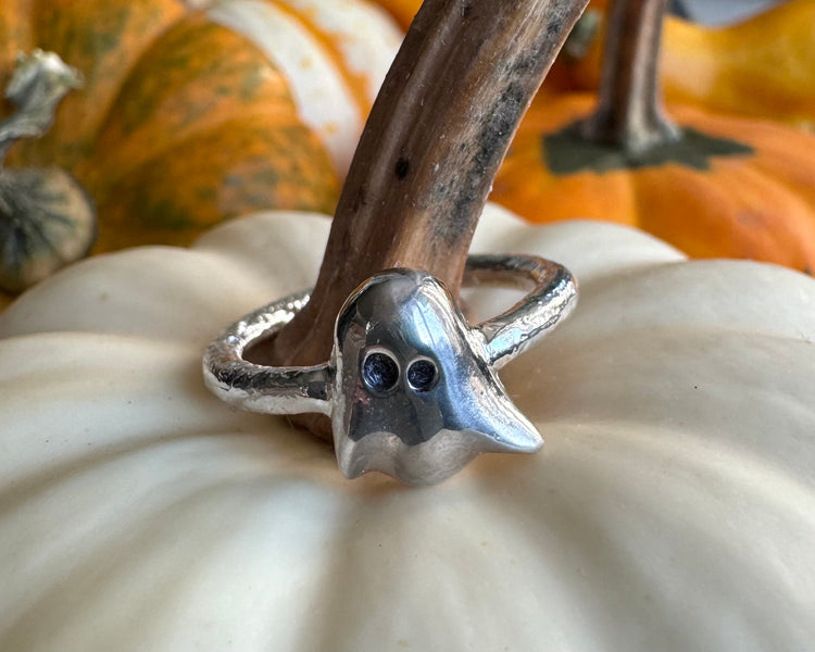 ghost ring - little BOO - ghost Halloween jewelry | suegray jewelry