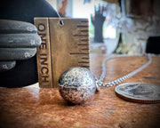 small orb necklace pendant - silver sea glass marble jewelry